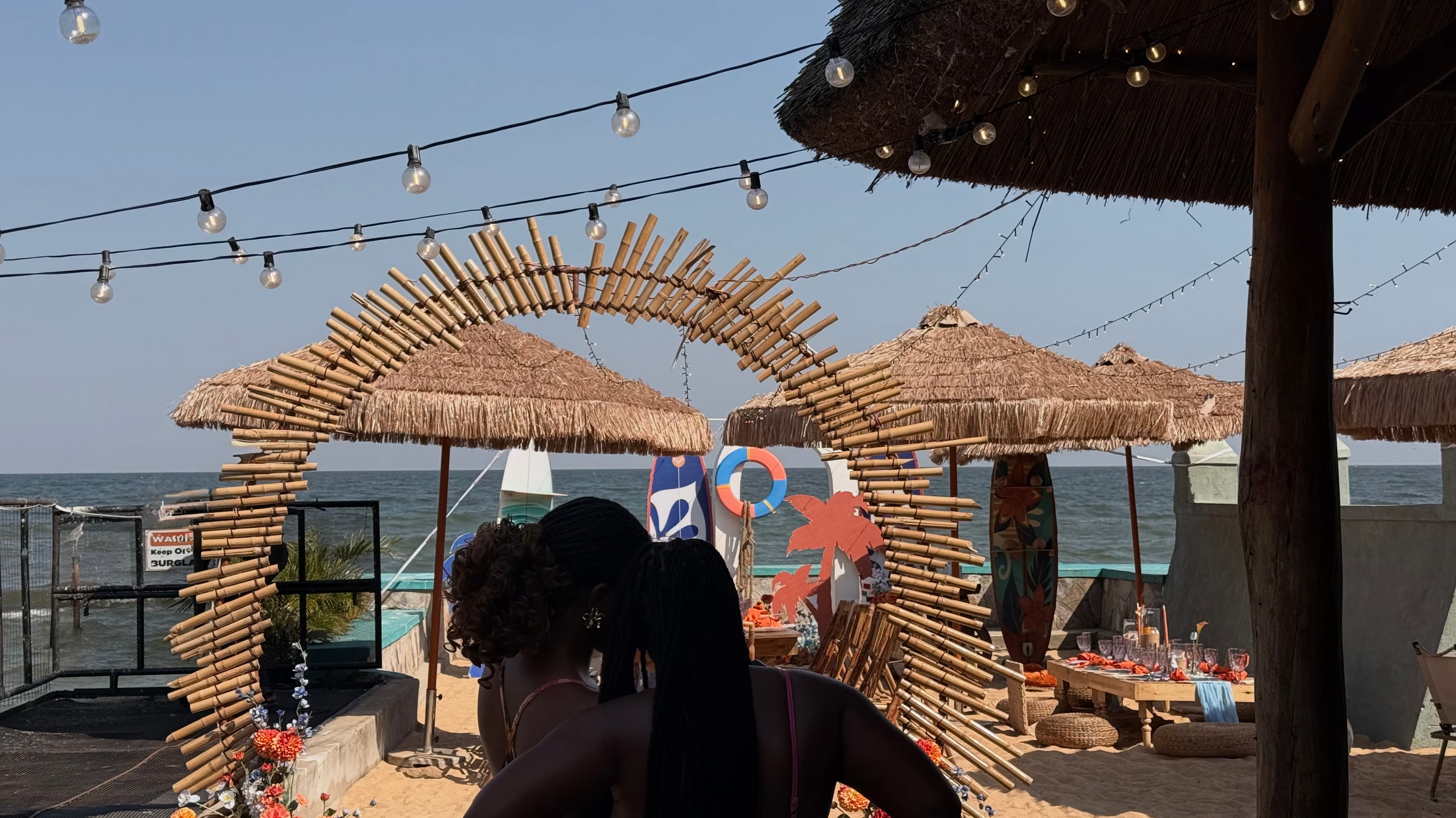 Celebration at White Sand Beach beside Lake Victoria